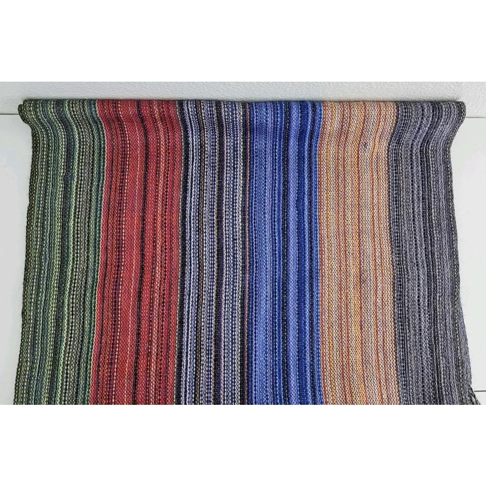 Tiahuanacu Brand 100% Alpaca Scarf Handmade in Bolivia Multicolor Tassels
